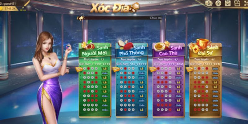 Chơi Xóc đĩa đa dạng cửa cược